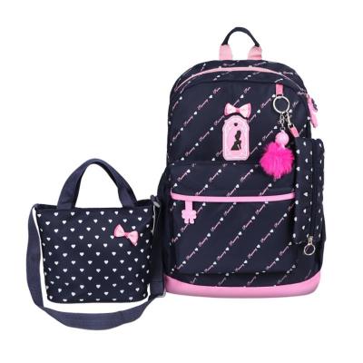 China 3pcs cute anti-theft set girls canvas backpack primary school bag for primary school buyers 3 for sale