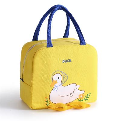 China Small waterproof cute yellow duck lunch bag cartoon fashionlunch bag aluminum foil insulation bag for sale