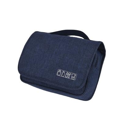 China Cationic two-tone waterproof high-level thick waterproof travel cloth effect cosmetic bag with two zipper for sale