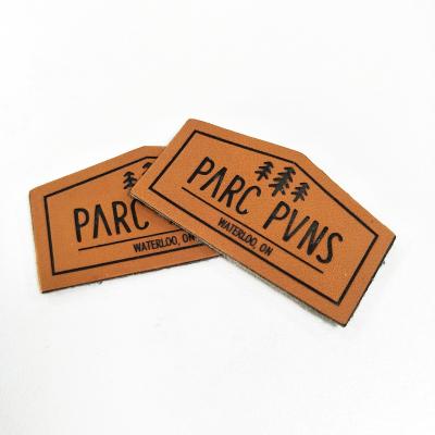 China High Quality Viable PU Logo Patch Label For Clothing Genuine Leather, Faux Leather Jeans Leather Label For Handbag Hat for sale