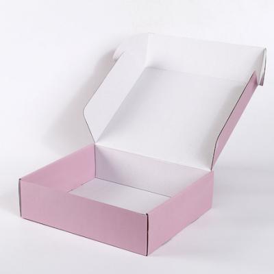 China OEM Logo Handmade Custom Paper Box Gray Purple Red Pink Blue For Food Shipping Corrugated Paper Boxes for sale