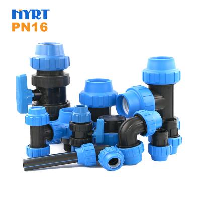 China Quick connect 20-110mm pp fittings hdpe compression fittings irrigation system for sale