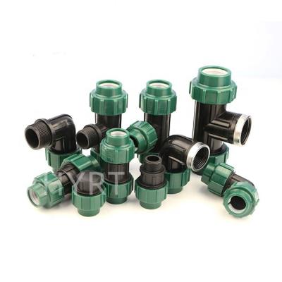 China Anti-stress pe irrigation pipe fittings compression fittings agricultural irrigation quick connect for sale