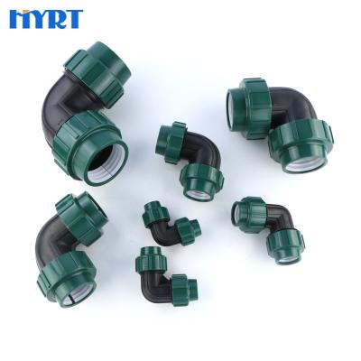 China Anti-stress high quality manufacturer compression fittings connectors pe pipe fittings elbow for sale