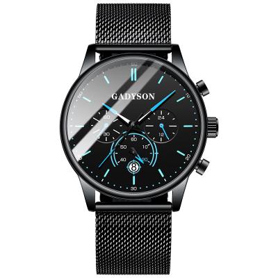 China Auto date in hot shopee current shopee Amazon GADYSON sale business casual wear brand mesh strap men's quartz watch for sale