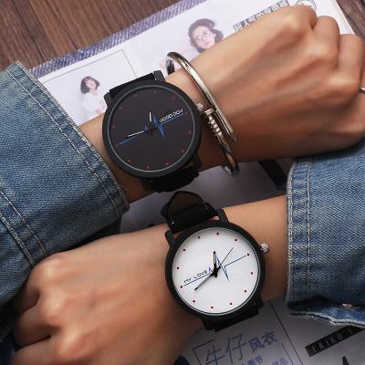 China Hot Selling Alarm Amazon ECG Pattern Metal Case Couple Belt Quartz Watch for sale