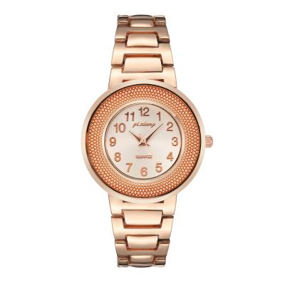 China Auto Date In Stock New Fashion Texture Disc Steel Band Watch Ladies Quartz Digital Watch for sale