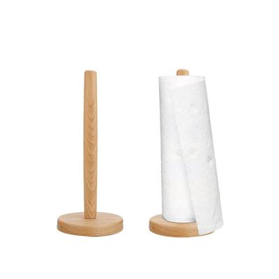 China Toilet Kitchen Modern Bamboo Wooden Roll Holder Tissue Paper Holder for sale