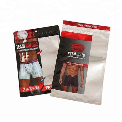 China Barrier Top Grade Printed Plastic Packaging Clothes Shirt Underwear Socks Packing With Slider Zipper Bags for sale