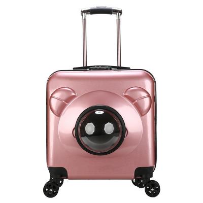 China Sustainable Premium Quality Pet Carrier Trolley Pet Bag With Wheels For Kitten And Small Puppies for sale