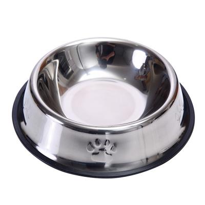 China Stainless Steel Sustainable Dog Food and Water Bowl Cat Large/Small Breed Bowl Non Slip Pet Bowl for sale