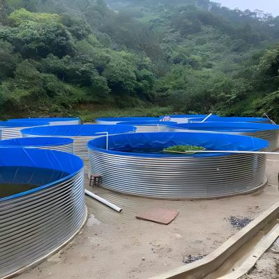 China Easy Assembly Customized Round Canvas Thickened Large Plastic Fish Ponds Folding Shrimp Tank Portable Fish Ponds For Agriculture for sale