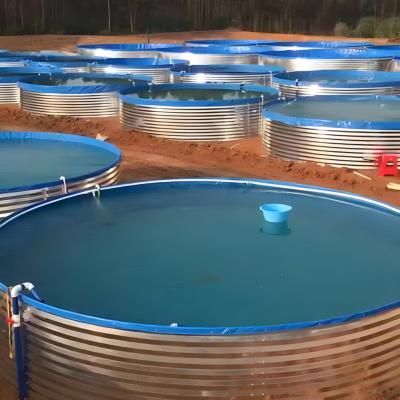 China Wholesale Easy Assembly 50000 Liter Diameter Circular Aquaculture Pond Tanks Round Fish Farm Tank Tank For Fish Farm for sale