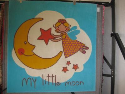 China Fairy little girl  little moon Acrylic Handtufted Children Carpet Rug for sale