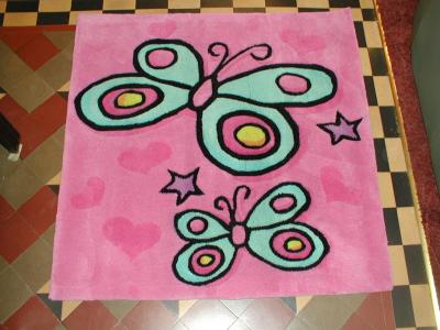 China Butterfly kid rug/Children acylic carpet/handtufted acrylic rug for sale