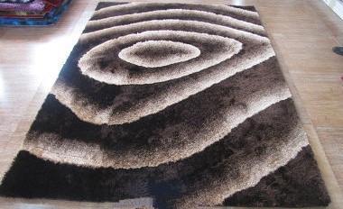 China 3d Votex Polyeste Shaggy high and low pile Carpet Floor Rug Classic White and Black for sale