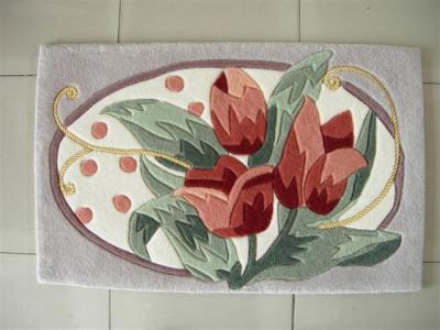 China Traditional Flower Handtufted Acrylic Mat 50x80CM for sale