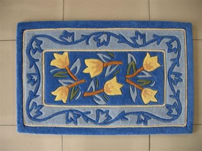 China Traditional Small Flowers Handtufted Acrylic 50x80cm Door Mat for sale