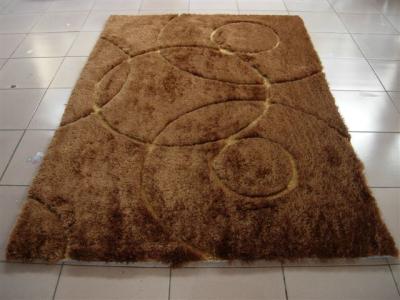 China Structured Polyester Silk 2400G/SQM Soft Circles Shaggy Carpet Rug for sale