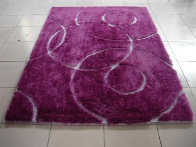 China Circle Polyester Shining Shaggy Carpet Polyester Silk Rug for sale