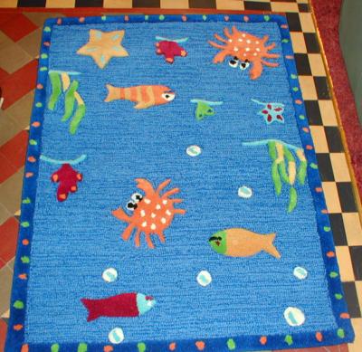 China Blue Sea Fish Kid Children Carpet and Rug Floor Carpet And Rug for sale