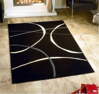 China Modern Handtufted Acrylic Carpet Black and White Area Rug Lines for sale