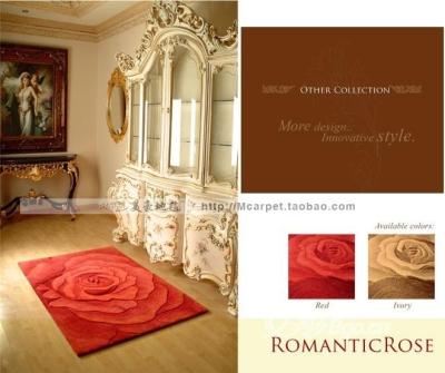 China Romantic Rose Handtufted Acrylic Carpet And Rug for sale