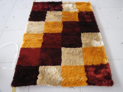 China Boxes Design Polyester Silk Plush Shaggy rug for sale