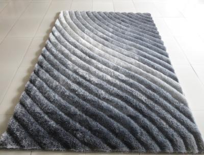 China 3D Polyester Silk Shaggy Carpet & Rug(3228) Wave Shaggy Gradient colors colorful beautiful for home decoration for sale