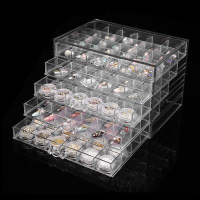 China Durable Hot Selling Clear Acrylic Cosmetic Display Nail Jewelry Storage Box for sale