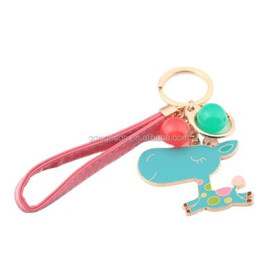 China Giraffe Key Chain Ring Gifts Keychain Customized Cartoon Giraffe Cute Shape Charm Nickel Free for sale