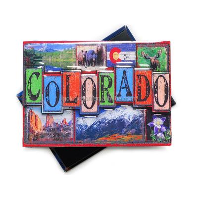 China US Nickel Free Cities Cheap Printed Retro Colorado Fridge Magnet Tourist Souvenirs for sale