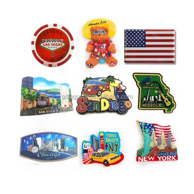 China NEW USA LA NYC Florida Alaska Fridge Magnets Nickel Free US States USA Fridge Magnets for sale