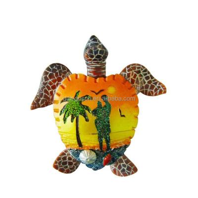 China Jamaica Bahamas Travel Nickel Free Souvenirs Beach Coastal Sea Polyresin Magnet Turtle 3D Custom Polyresin Magnet for sale