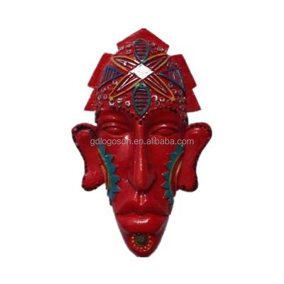 China Custom Resin 3D Resin Souvenir 3D Mask Bali Carnival Balinese Face Fridge Magnets Nickel Free Native for sale