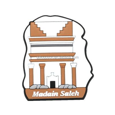 China Logoson Saudi Arabia Travel Memorabilia Mecca Madina Hegra Madain Saleh PVC Nickel Free Custom Fridge Magnet for sale