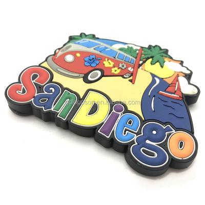 China Colorful Souvenirs San Diego Rubber Fridge Magnet Top Quality Cheap Eco-friendly PVC for sale