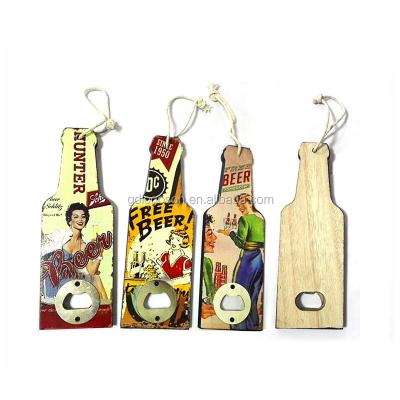 China MDF Fridge Magnets London England Beer Memorabilia British Wooden Opener Gift Wooden Fridge Magnets Nickel Free for sale