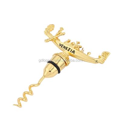 China Viable Personalized Gifts Red Wine Bottle Opener Gold Plated Corkscrew Wine Opener for sale