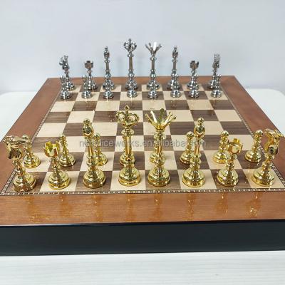 China Wholesale High Quality Deluxe Wooden and Metal Chess Pieces Sets for Sale Metal Chess Chess Sets Online for sale