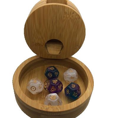 China Board Games Nian Dice Works Custom Logo Dice Tower Board Game DND Box Material is Bamboo Dice Tower for sale