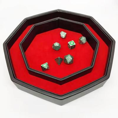 China Board Games Octagon Dice Tray For Tabletop Games , PU Leather Dice Tray With Lid And Dice Scaffolding for sale