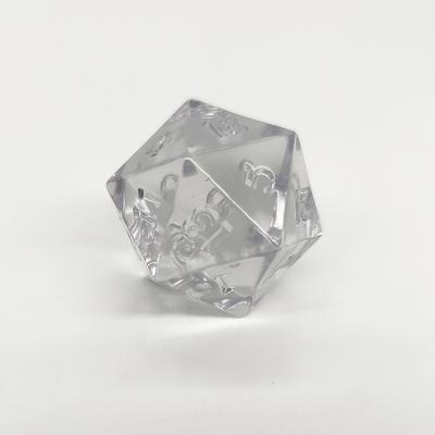 China D20s Nian Diceworks Series Custom Acrylic Crystal Clear D20 Boardgame Table Dice for sale