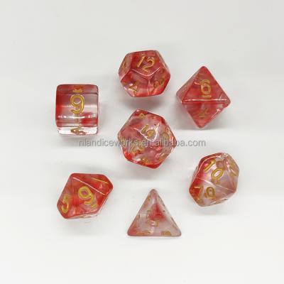 China DND /RPG Games With Flow Lines Red Number Die Cuts Transparent Custom Dies Transparent for sale