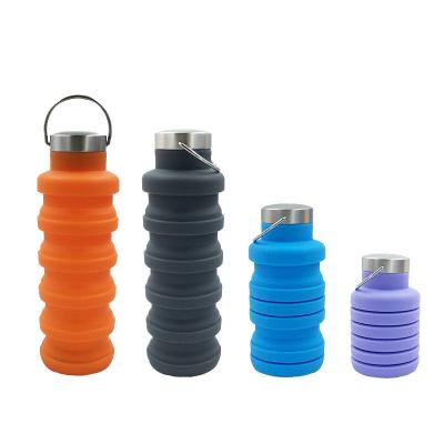 China Viable 550ml BPA Free Silicone Collapsible Water Bottle for sale