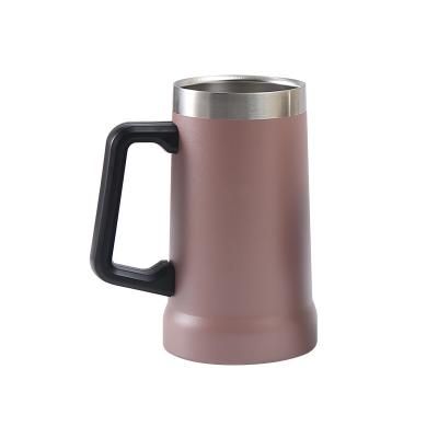 China 2022 Disposable New Update Beer Cup Mug 700ML Grab Original Vacuum Beer Large Capacity Stainless Steel Powder Coating Tumbler With Handle Lid for sale