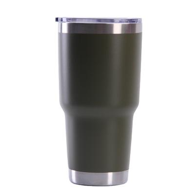 China Sustainable 30oz Tumbler Stainless Steel Car Travel Mug Powder Coated Coffee Tumbler Cup Black Coffee Mug for sale