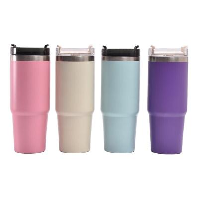 China Sustainable 30 oz 30oz Yetys Wholesale Powder Coated Stainless Steel Coffee Tumbler Cups With Lids And Straws for sale