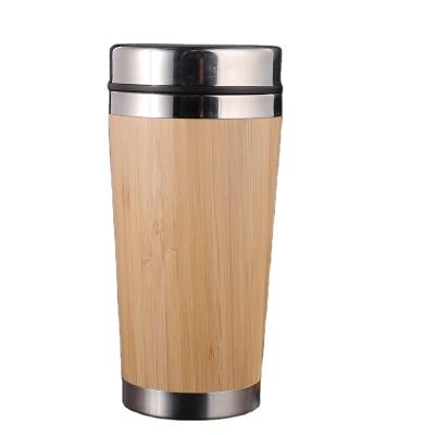 China PORTABLE Wooden Coffee Mug Stainless Steel Travel Insulated Bamboo Mug With Lid Coffee Mugs for sale