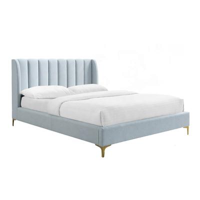 China High Quality Nordic Ins Ornate Fabric Bed King Queen Size OEM Customized Bed Frame For Bedroom for sale